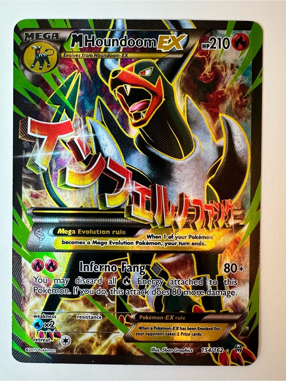 M Houndoom EX Breakthrough Mega Full Art Ultra Rare Holo 154/162 Pokemon TCG